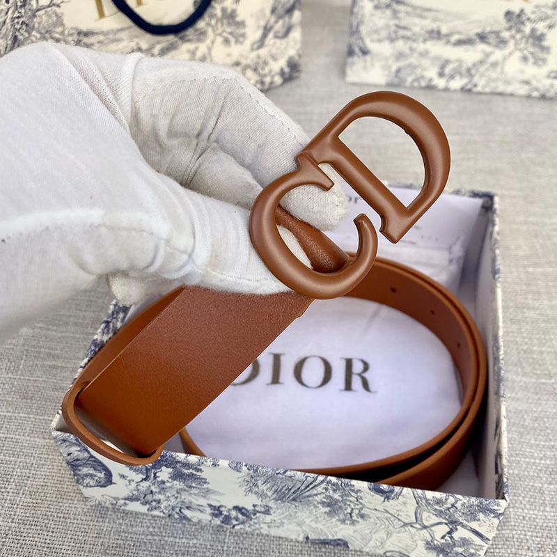 Hot Dior Saddle Belt Matte Calfskin Brown