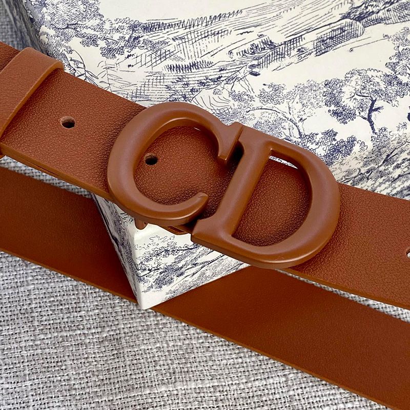 Hot Dior Saddle Belt Matte Calfskin Brown