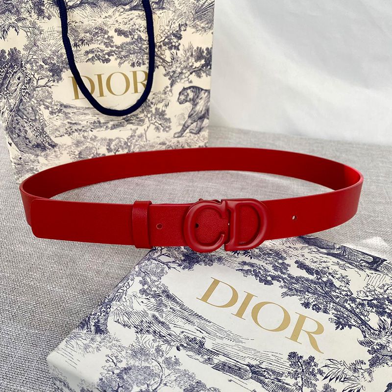 Dior Saddle Belt Matte Calfskin Red Hot Sale