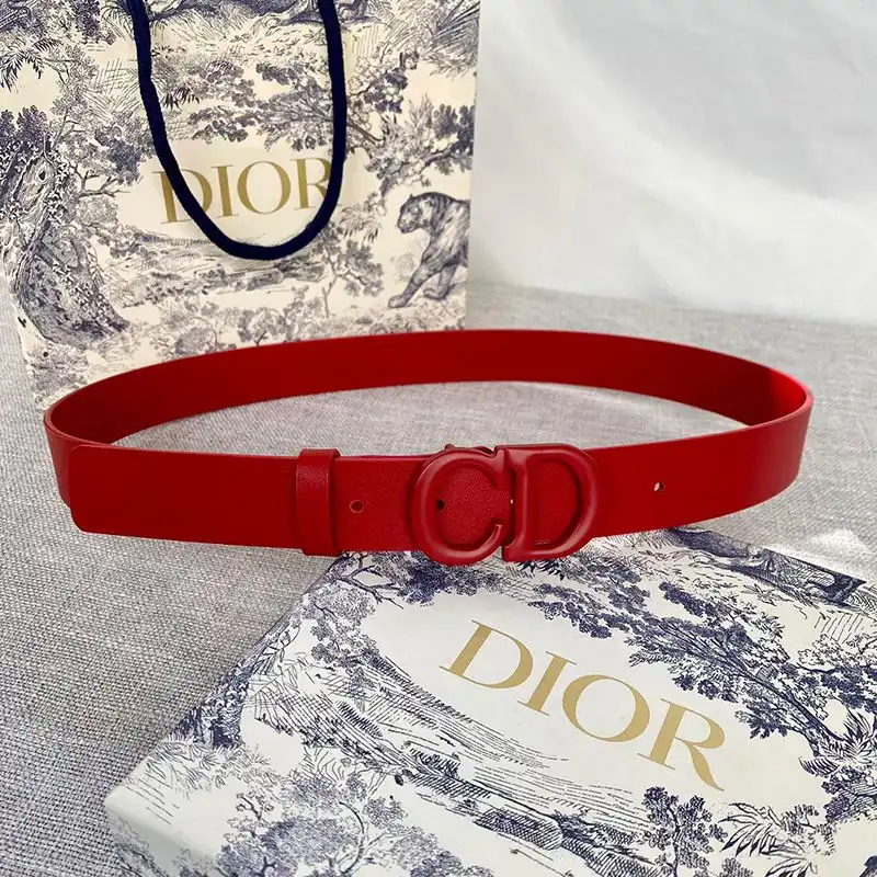 Hot Dior Saddle Belt Matte Calfskin Red