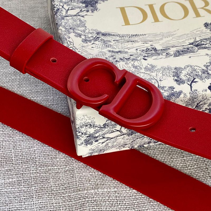 Dior Saddle Belt Matte Calfskin Red Hot Sale