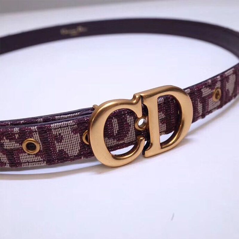 Dior Saddle Belt Oblique Calfskin Burgundy Hot Sale