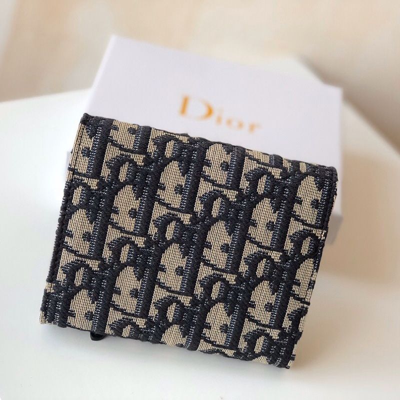 Dior Saddle Card Holder Oblique Motif Canvas Black Hot Sale