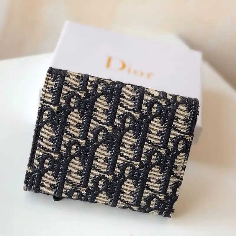 Affordable Hot Dior Saddle Card Holder Oblique Motif Canvas Black