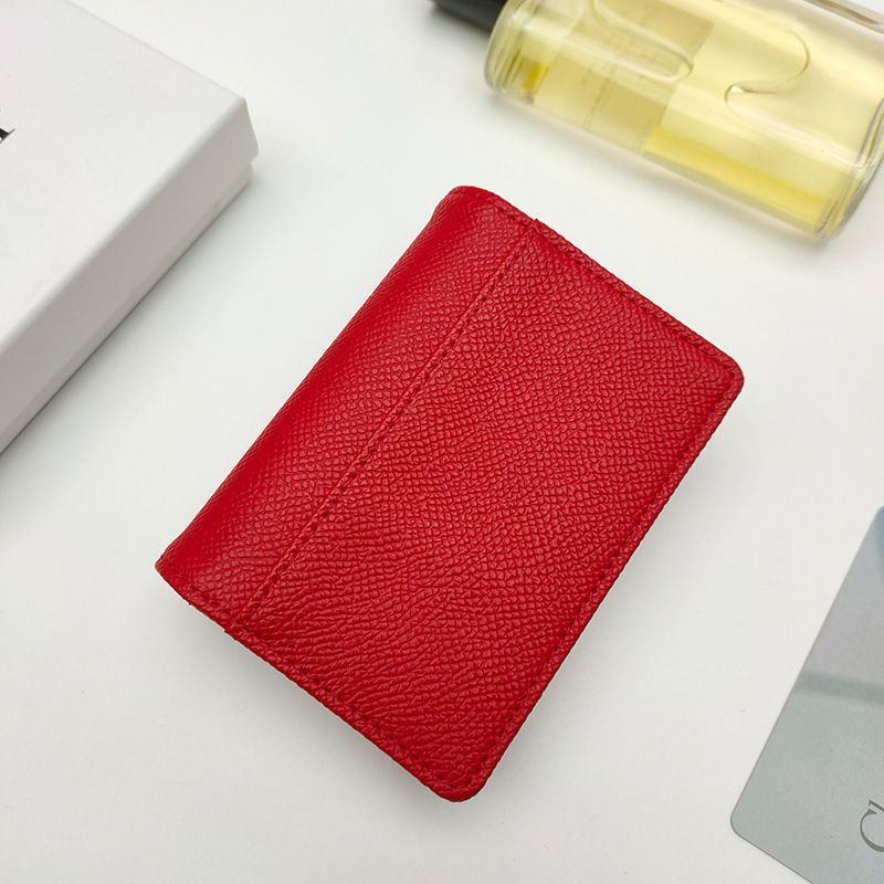 Dior Saddle Flap Card Holder Grained Calfskin Red Hot Sale