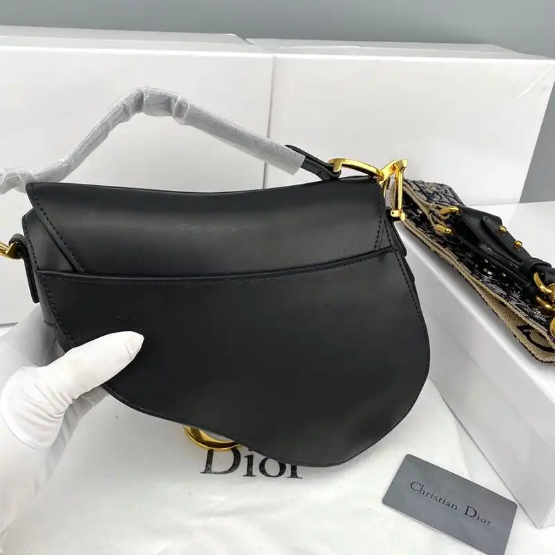 Cheap Dior Saddle Bag Smooth Calfskin Black