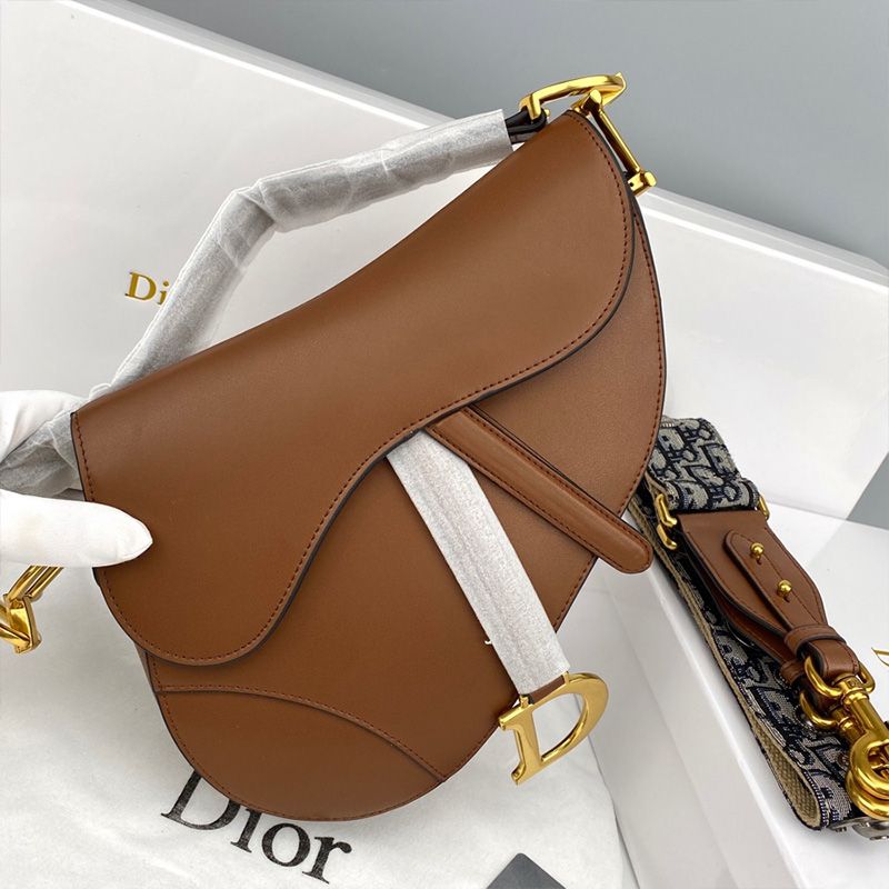 Dior Saddle Bag Smooth Calfskin Brown Hot Sale