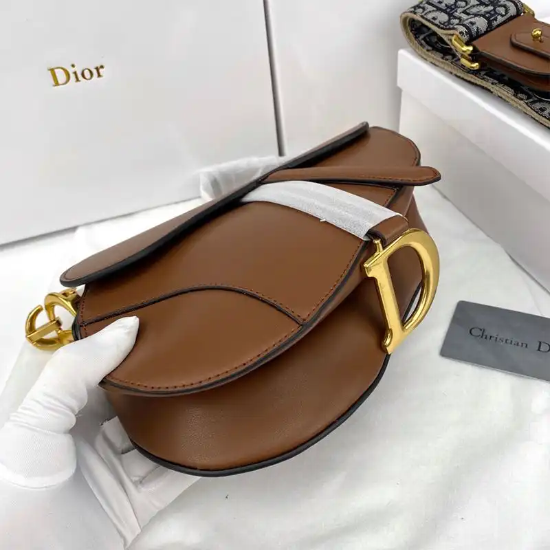 Cheap Dior Saddle Bag Smooth Calfskin Brown