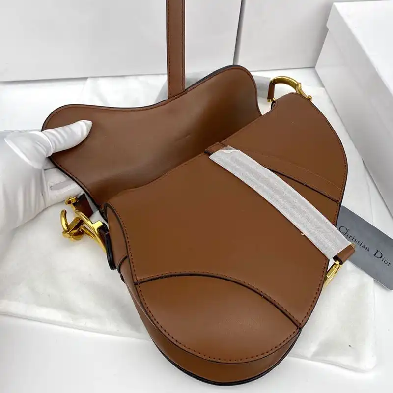 Cheap Dior Saddle Bag Smooth Calfskin Brown