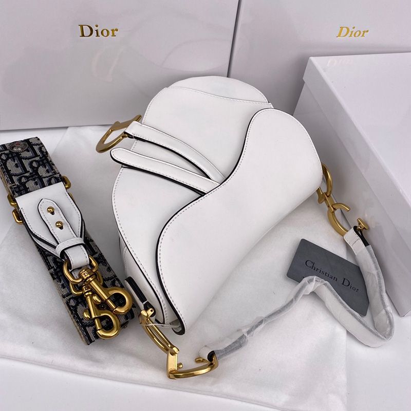 Dior Saddle Bag Smooth Calfskin White