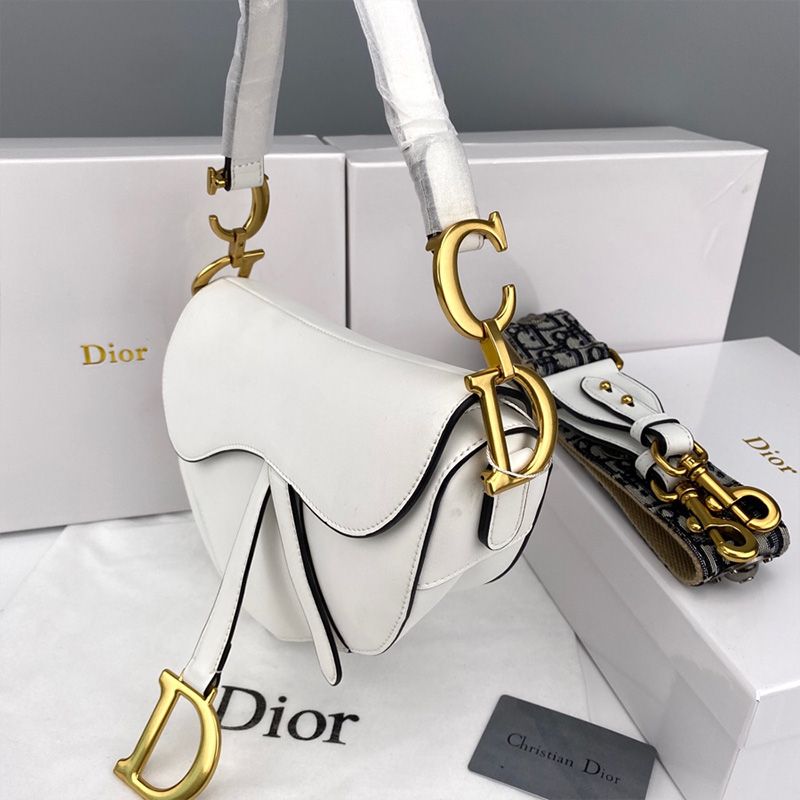 Dior Saddle Bag Smooth Calfskin White