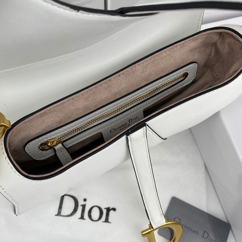 Dior Saddle Bag Smooth Calfskin White