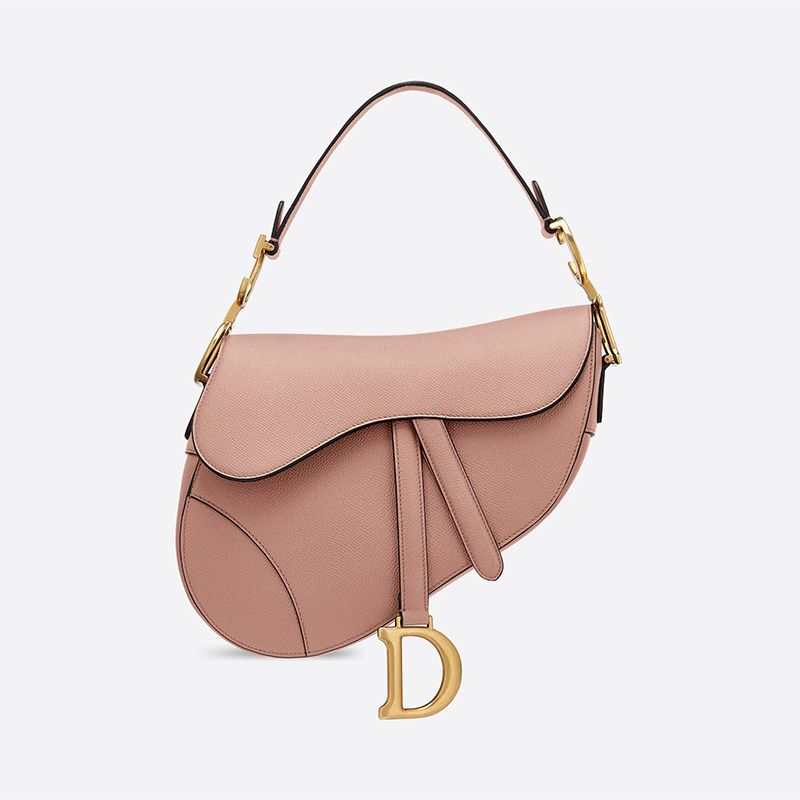 Hot Dior Saddle Bag Grained Calfskin Apricot