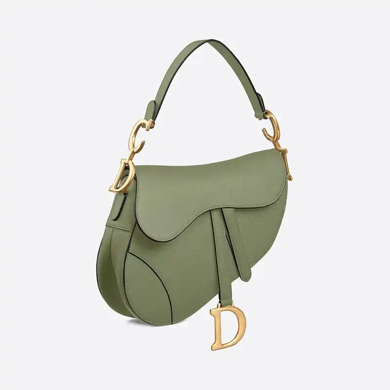 Cheap Dior Saddle Bag Grained Calfskin Green