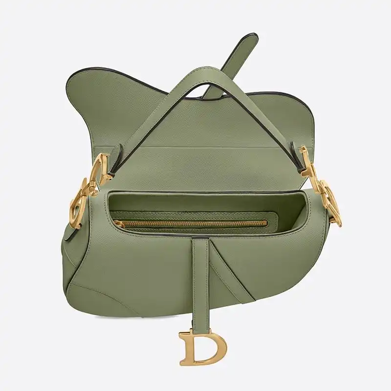 Cheap Dior Saddle Bag Grained Calfskin Green