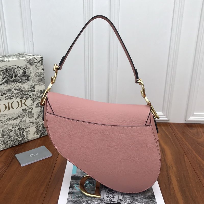 Hot Dior Saddle Bag Grained Calfskin Pink