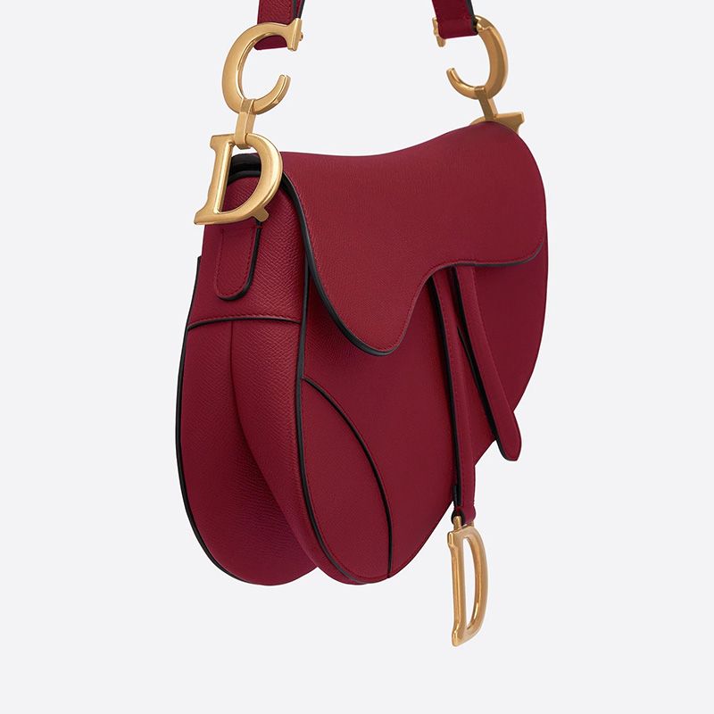 Dior Saddle Bag Grained Calfskin Red Hot Sale