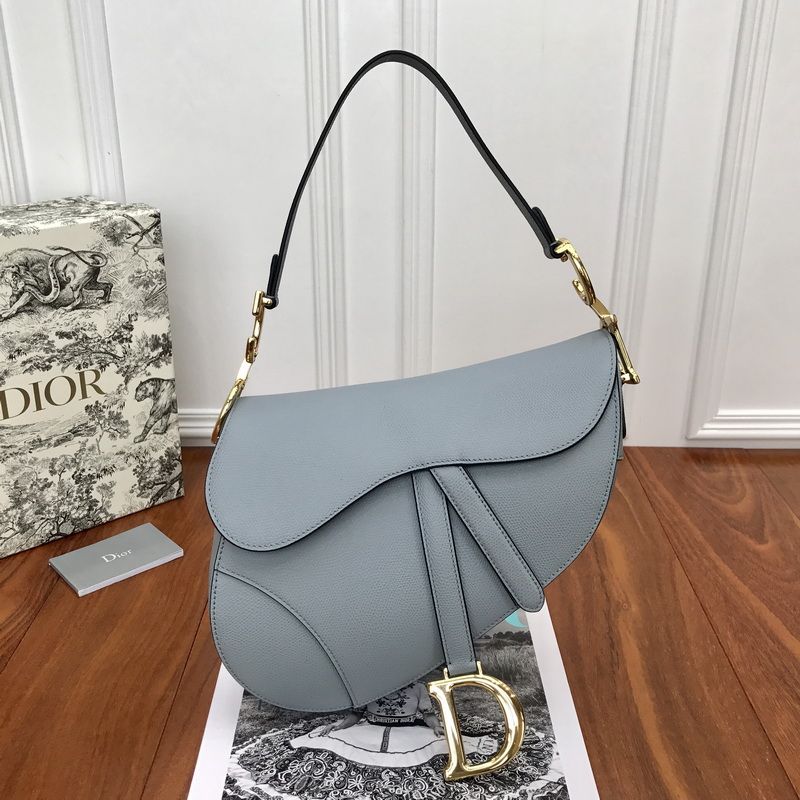 Dior Saddle Bag Grained Calfskin Sky Blue Hot Sale