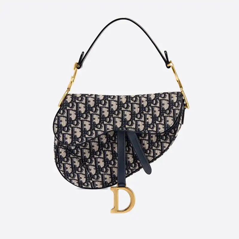 Cheap Dior Saddle Bag Oblique Motif Canvas Blue