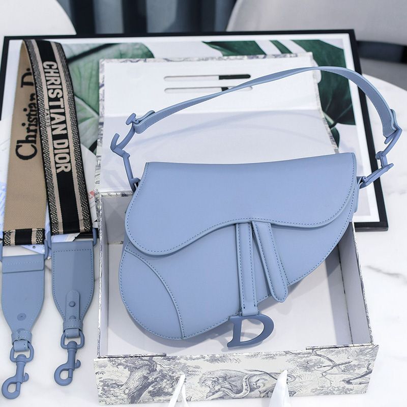 Dior Saddle Bag Ultramatte Calfskin Blue Hot Sale