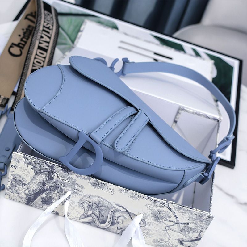 Dior Saddle Bag Ultramatte Calfskin Blue Hot Sale