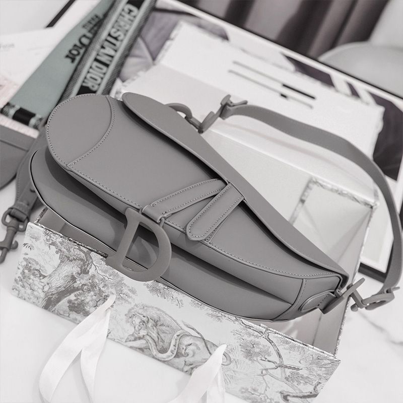 Hot Dior Saddle Bag Ultramatte Calfskin Grey