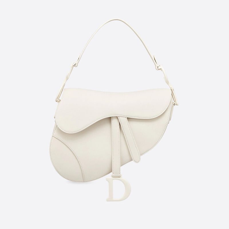 Hot Dior Saddle Bag Ultramatte Calfskin White