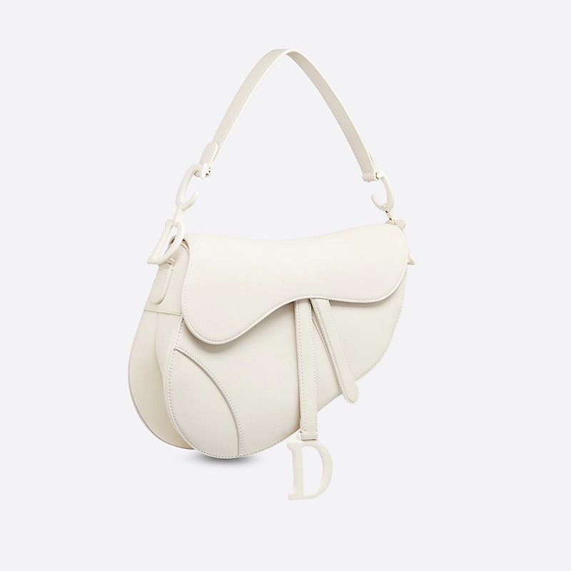 Hot Dior Saddle Bag Ultramatte Calfskin White