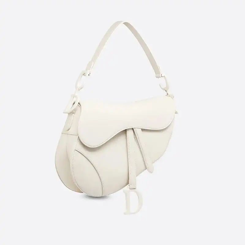 Cheap Dior Saddle Bag Ultramatte Calfskin White