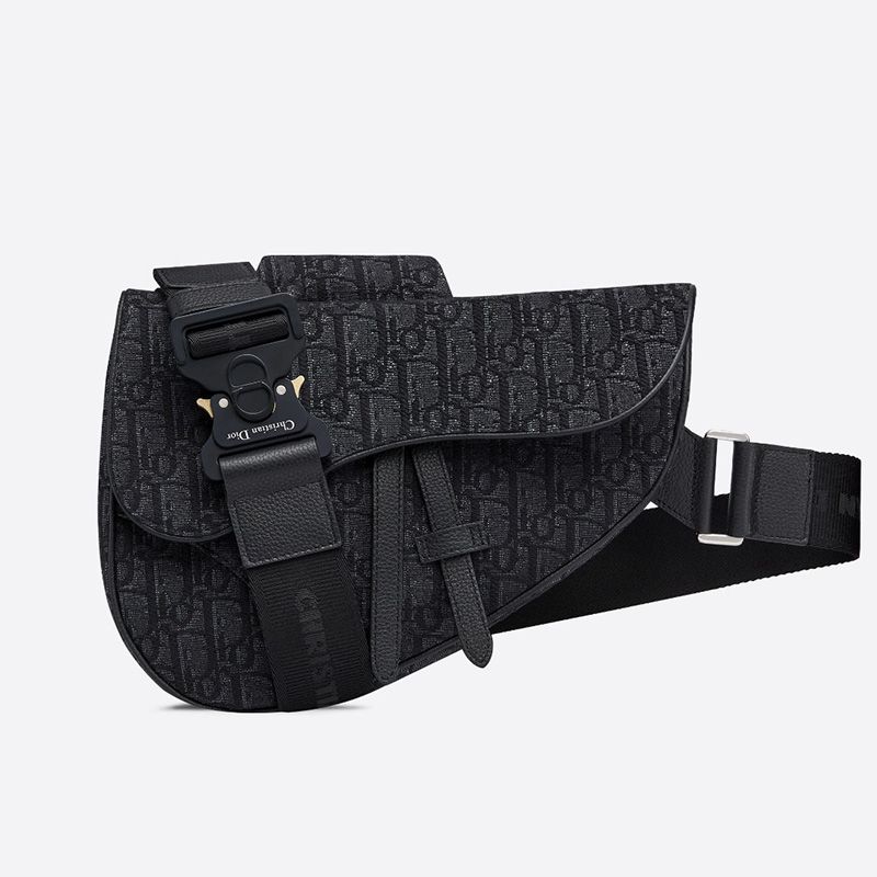 Dior Saddle Crossbody Oblique Motif Canvas Black Hot Sale