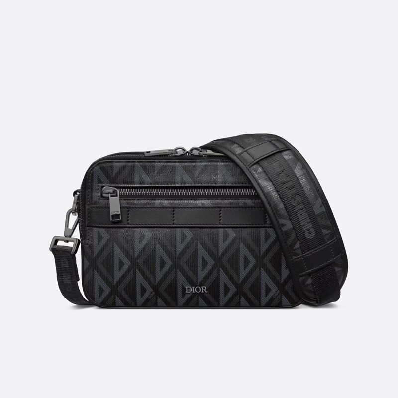 Dior Safari Messenger CD Diamond Motif Canvas Black Hot Sale