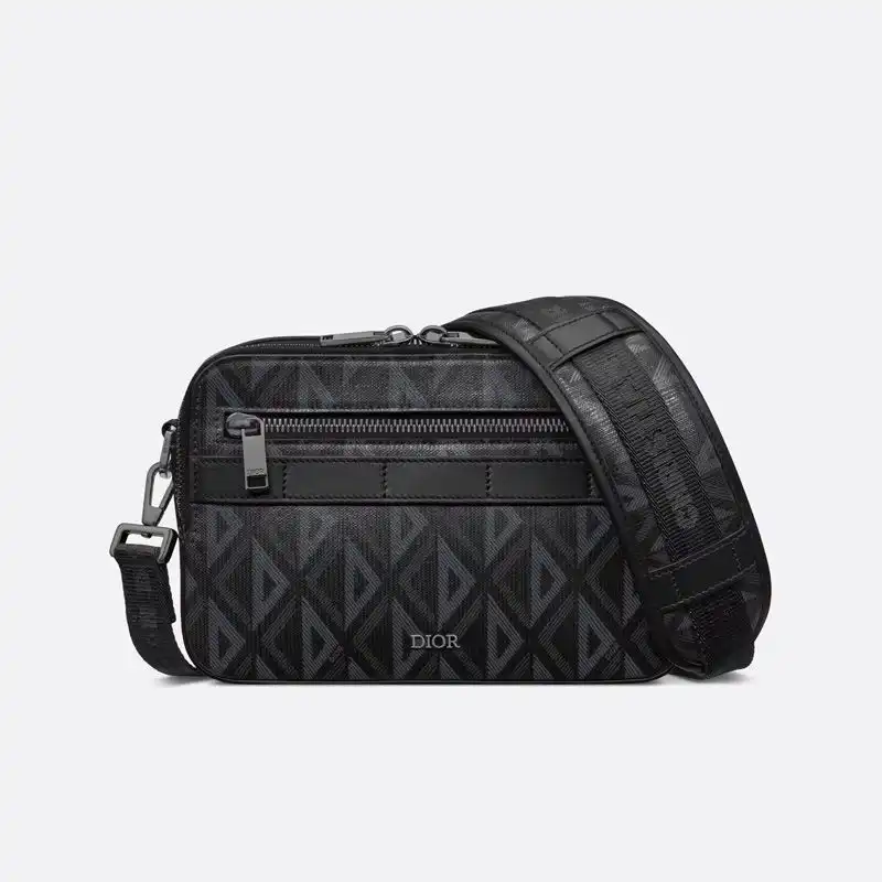 Dior Safari Messenger CD Diamond Motif Canvas Black