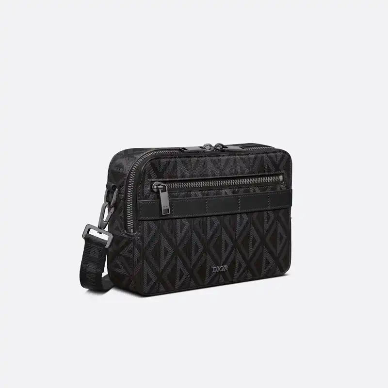 Cheap Dior Safari Messenger CD Diamond Motif Canvas Black Luxury