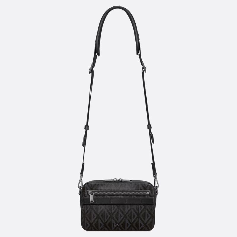 Dior Safari Messenger CD Diamond Motif Canvas Black Hot Sale