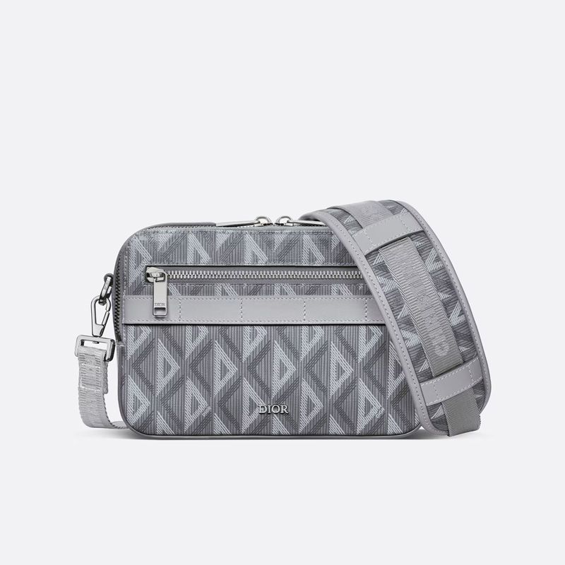 Dior Safari Messenger CD Diamond Motif Canvas Grey Hot Sale