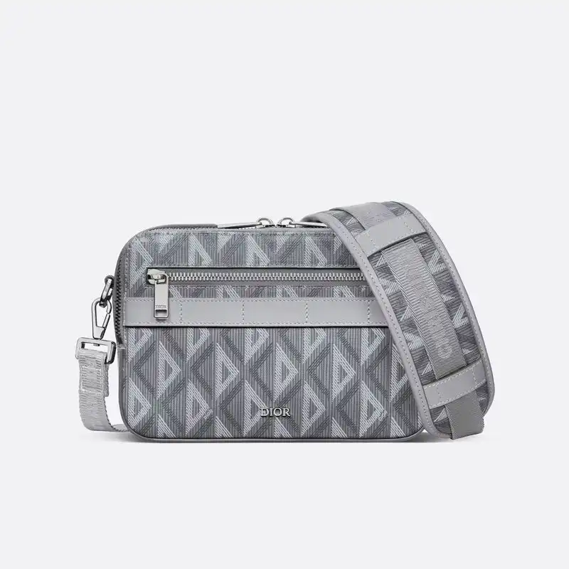 Dior Safari Messenger CD Diamond Motif Canvas Grey Luxury