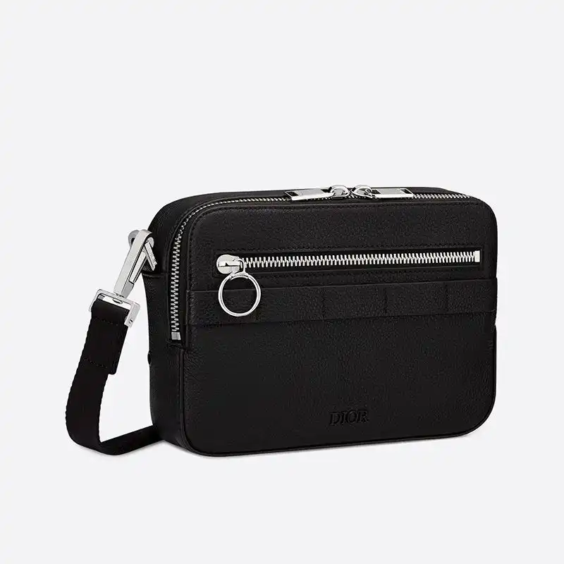 Cheap Dior Safari Messenger Grained Calfskin Black Luxury