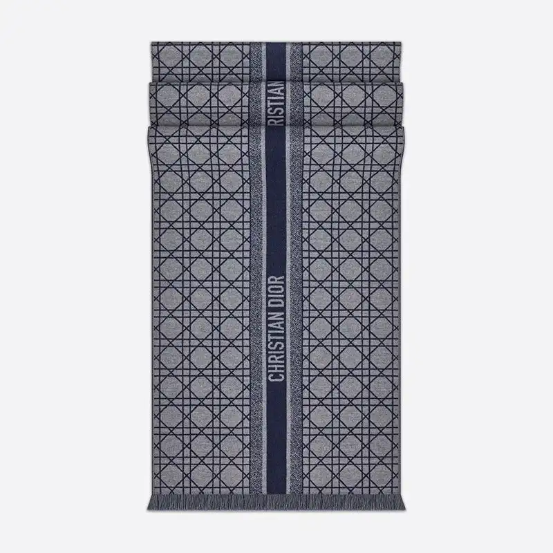 Cheap Hot Dior Square Scarf Le Jugement Motif Silk Black