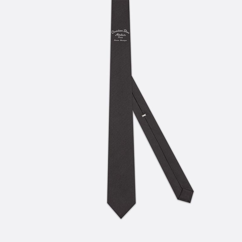 Dior Tie Christian Dior Atelier Motif Silk Black Hot Sale