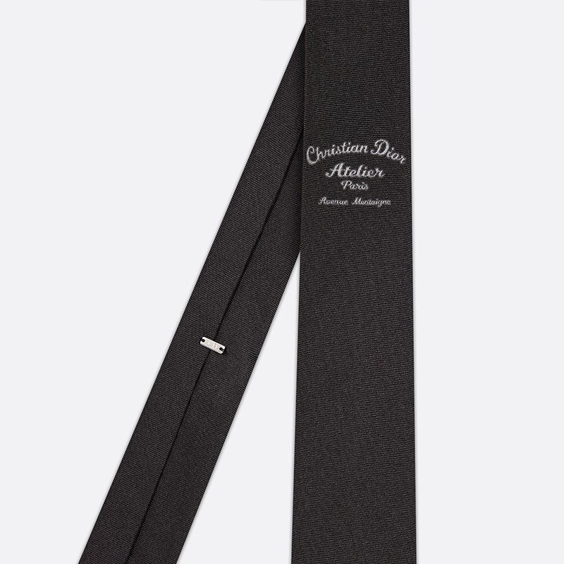 Dior Tie Christian Dior Atelier Motif Silk Black Hot Sale