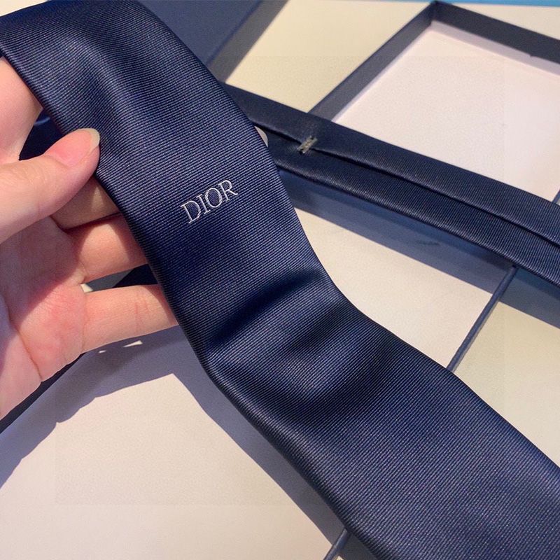 Hot Dior Tie DIOR Icon Motif Silk Navy Blue