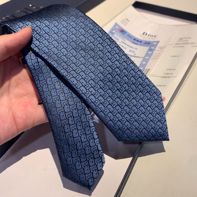 Dior Tie Oblique Motif Silk Blue Hot Sale