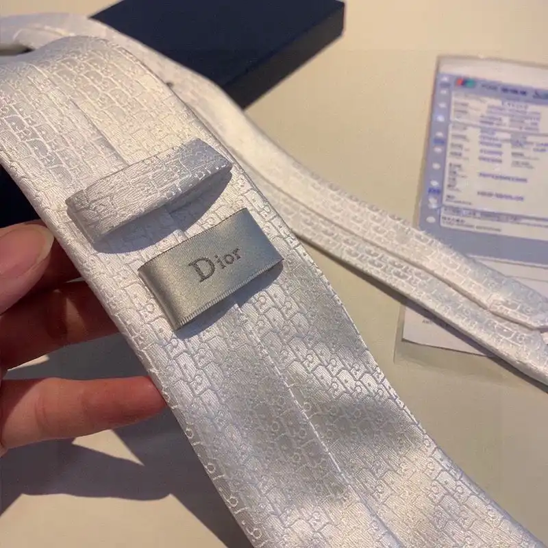 Affordable Hot Dior Tie Oblique Motif Silk White