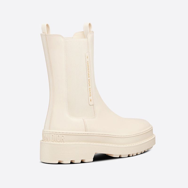 Hot Dior Trial Ankle Boots Women Calfskin White