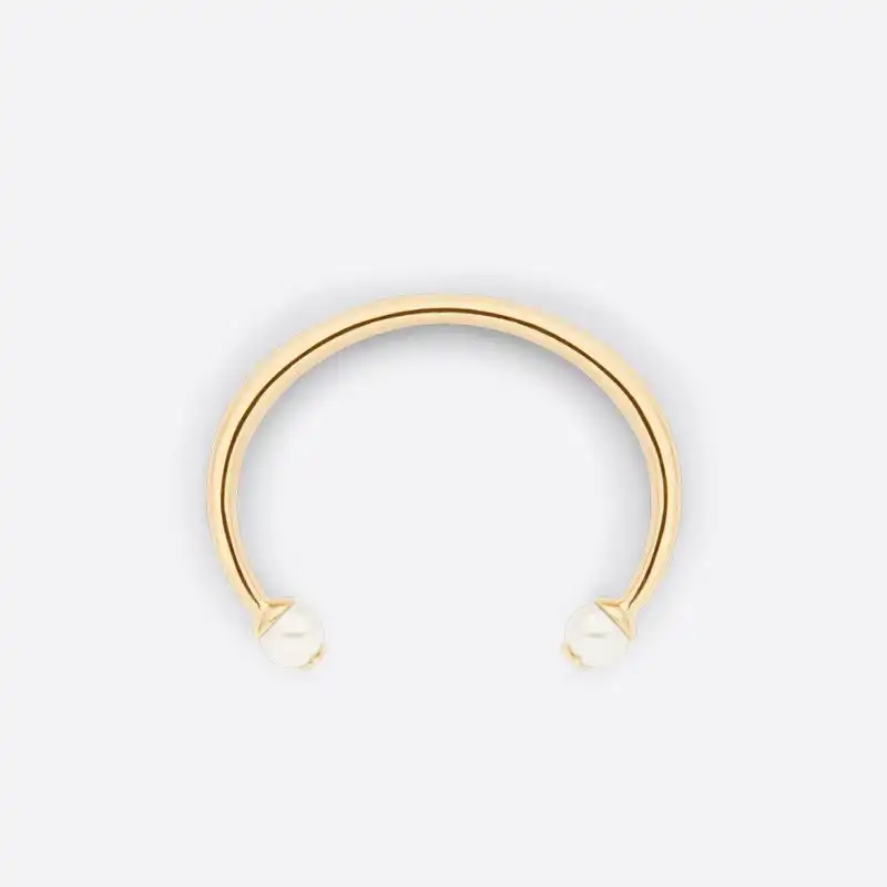 Cheap Hot Dior Tribales Bangle Metal and Pearls Gold