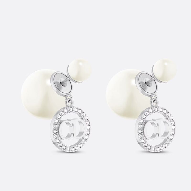 Dior Tribales Earrings Metal, Pearls and Crystals Silver Hot Sale