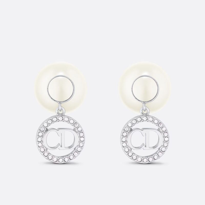 Dior Tribales Earrings Metal, Pearls and Crystals Silver Hot Sale