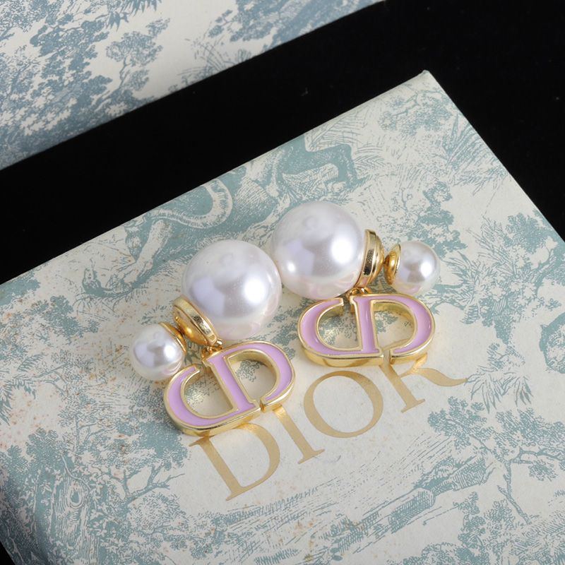 Dior Tribales Earrings Metal, Pearls and Lacquer Gold Purple Hot Sale