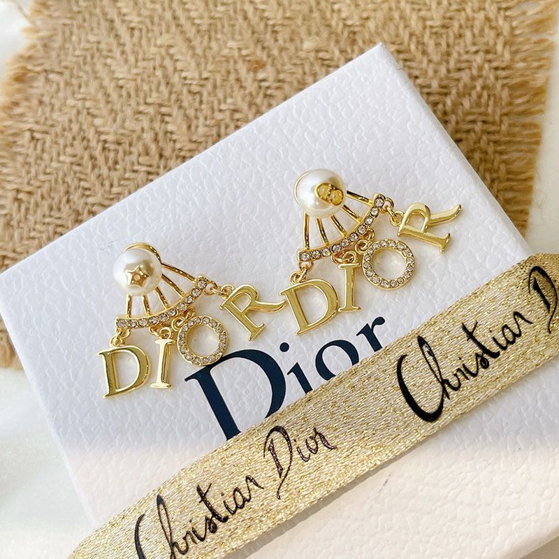 Dior Tribales Earrings Metal, White Crystals And White Resin Pearls Gold Hot Sale