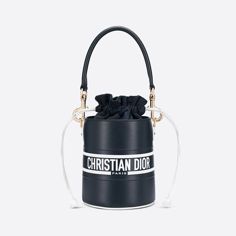 Small Dior Vibe Bucket Bag Smooth Calfskin Blue Hot Sale